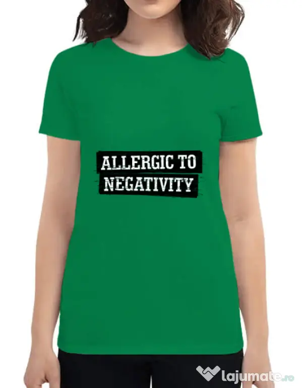 Tricou ADLER dama Allergic to negativity Verde mediu