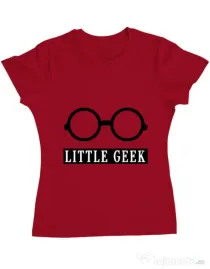 Tricou ADLER dama Little geek Rosu