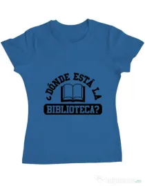Tricou ADLER dama Donde esta la biblioteca Albastru azuriu