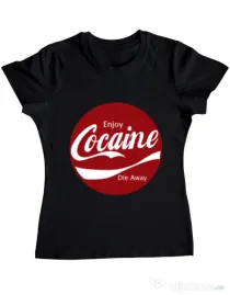 Tricou ADLER dama Enjoy cocaine Negru