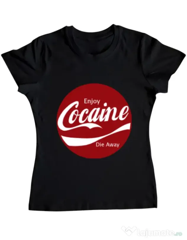 Tricou ADLER dama Enjoy cocaine Negru