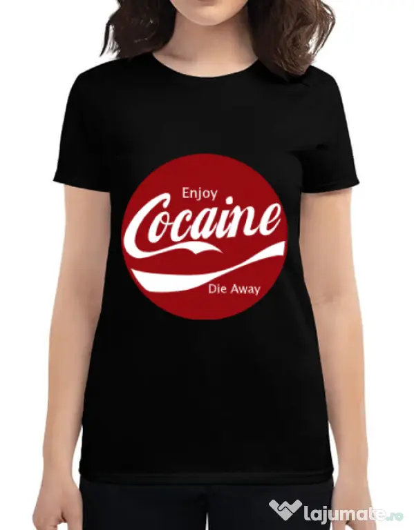 Tricou ADLER dama Enjoy cocaine Negru