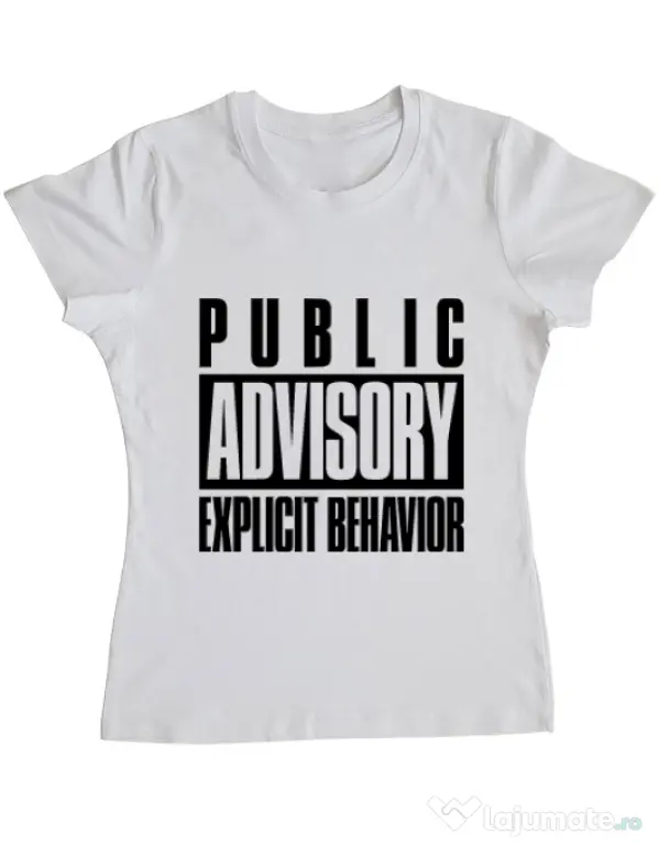 Tricou ADLER dama Explicit behavior Alb