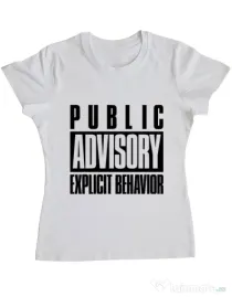 Tricou ADLER dama Explicit behavior Alb