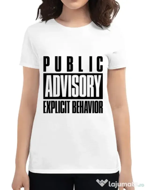 Tricou ADLER dama Explicit behavior Alb