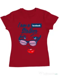 Tricou ADLER dama Facebook stalker Rosu