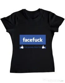 Tricou ADLER dama Facefuck Negru