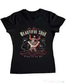 Tricou ADLER dama Beautiful soul Negru