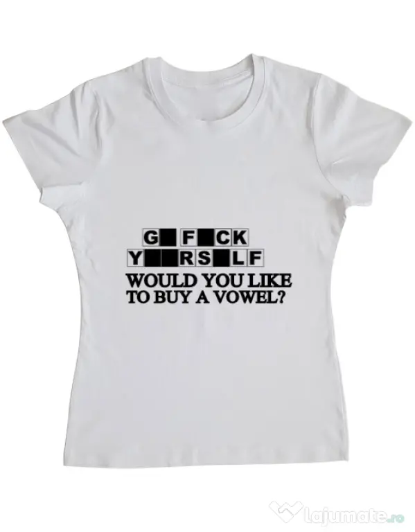 Tricou ADLER dama Go fuck yourself Alb