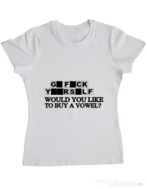 Tricou ADLER dama Go fuck yourself Alb