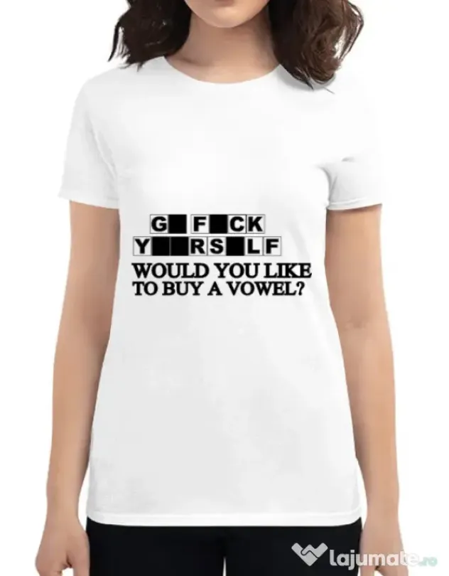 Tricou ADLER dama Go fuck yourself Alb