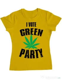 Tricou ADLER dama Green party Galben