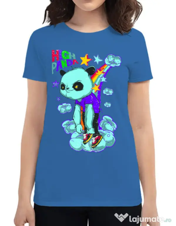Tricou ADLER dama High panda Albastru azuriu