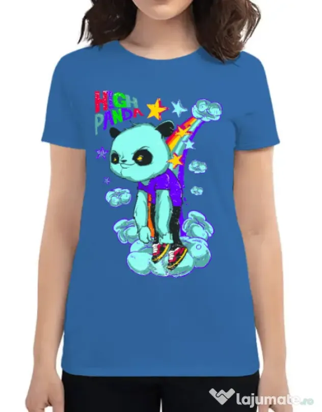 Tricou ADLER dama High panda Albastru azuriu