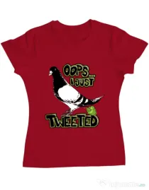 Tricou ADLER dama I just tweeted Rosu