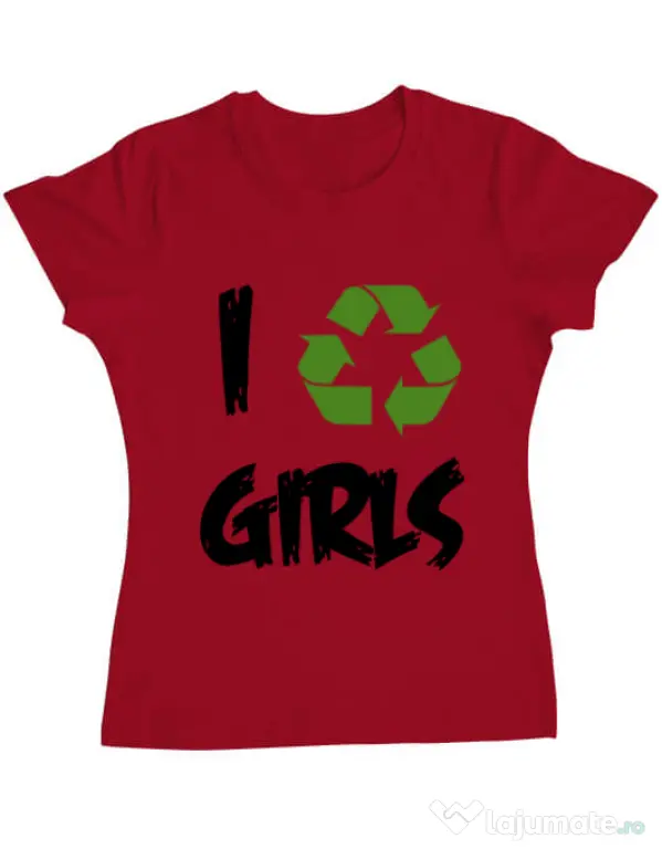 Tricou ADLER dama I recycle girls Rosu