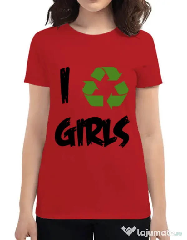 Tricou ADLER dama I recycle girls Rosu