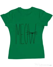 Tricou ADLER dama I am a cat Verde mediu