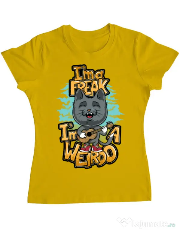 Tricou ADLER dama I am a freak Galben