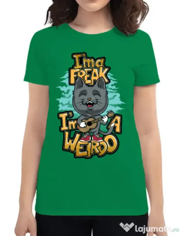 Tricou ADLER dama I am a freak Verde mediu