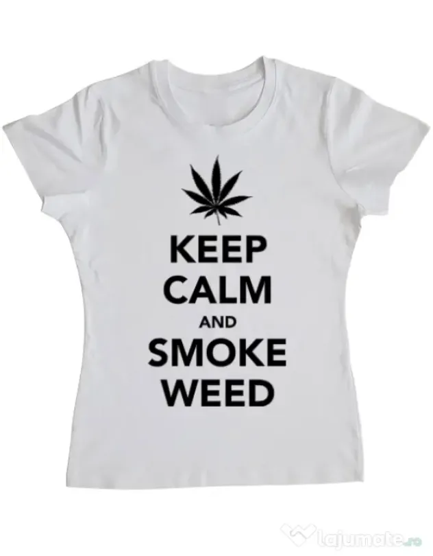 Tricou ADLER dama Smoke weed Alb
