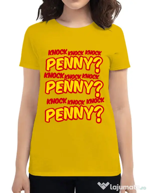 Tricou ADLER dama Knock Penny Galben