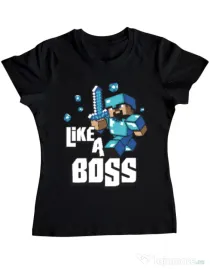 Tricou ADLER dama Like a boss Negru