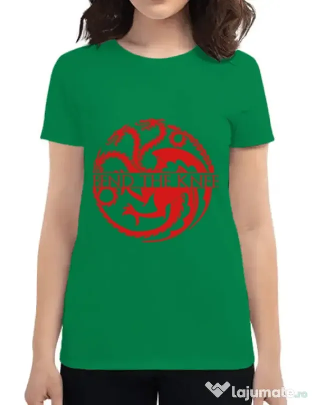 Tricou ADLER dama Bend the knee Verde mediu