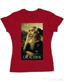 Tricou ADLER dama Mother of dragons 3 Rosu