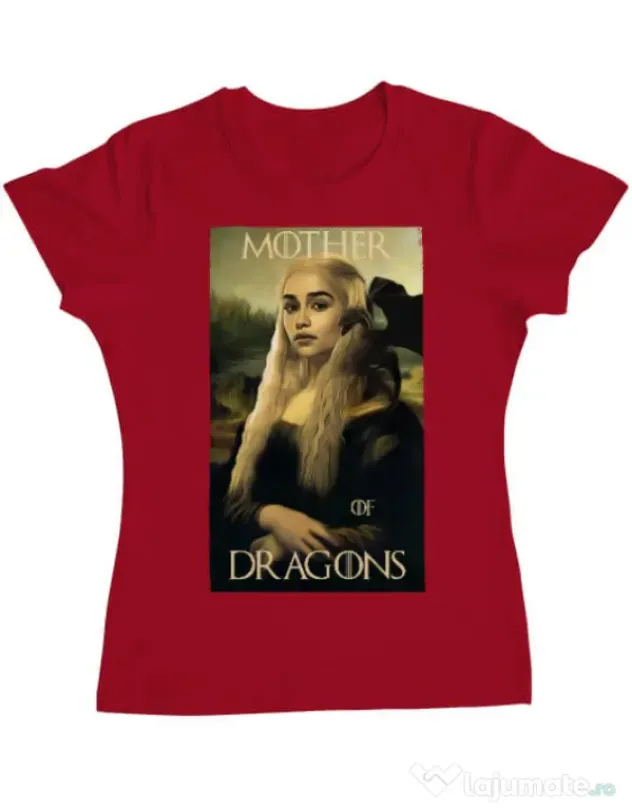Tricou ADLER dama Mother of dragons 3 Rosu