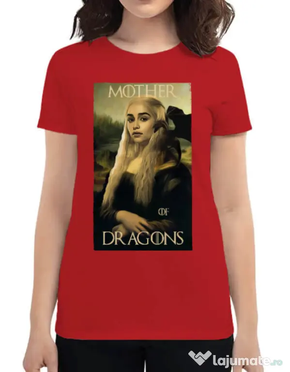 Tricou ADLER dama Mother of dragons 3 Rosu