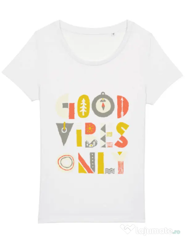 Tricou STANLEY STELLA dama Good vibes only Alb