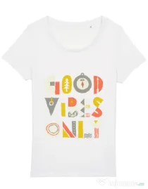 Tricou STANLEY STELLA dama Good vibes only Alb