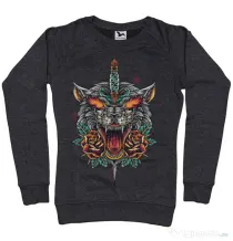 Bluza ADLER dama Stabbed wolf Negru melanj