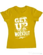 Tricou ADLER dama Get up and go workout Galben