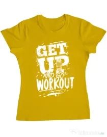 Tricou ADLER dama Get up and go workout Galben