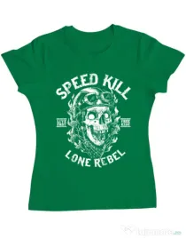Tricou ADLER dama Speed kill Verde mediu