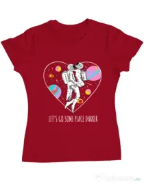 Tricou ADLER dama Space love Rosu