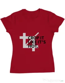 Tricou ADLER dama Crop it Rosu