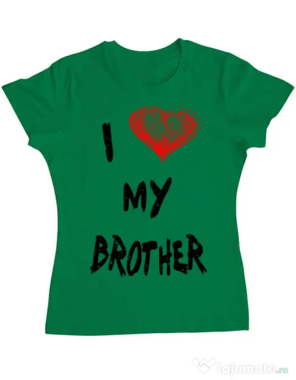 Tricou ADLER dama I love my brother Verde mediu