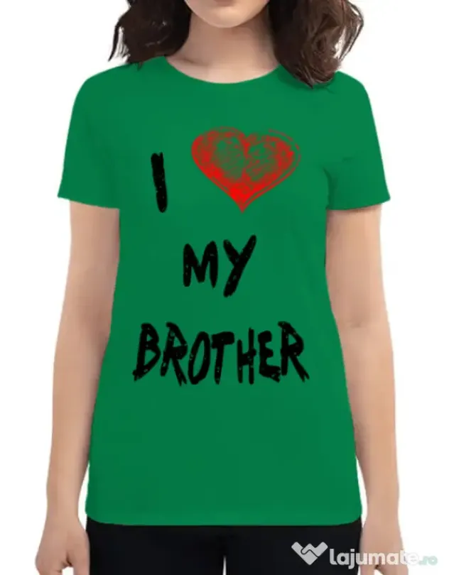 Tricou ADLER dama I love my brother Verde mediu