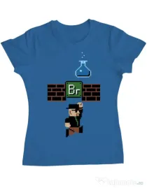 Tricou ADLER dama Breaking Mario Albastru azuriu