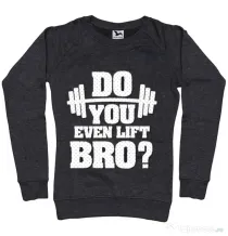 Bluza ADLER dama Do you even lift Negru melanj