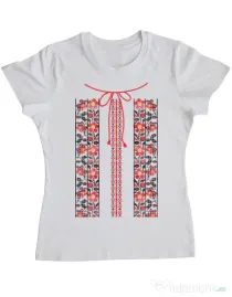 Tricou ADLER dama Etno 3 Alb