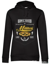 Hoodie dama cu gluga Militari Negru
