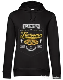 Hoodie dama cu gluga Timisoara Negru