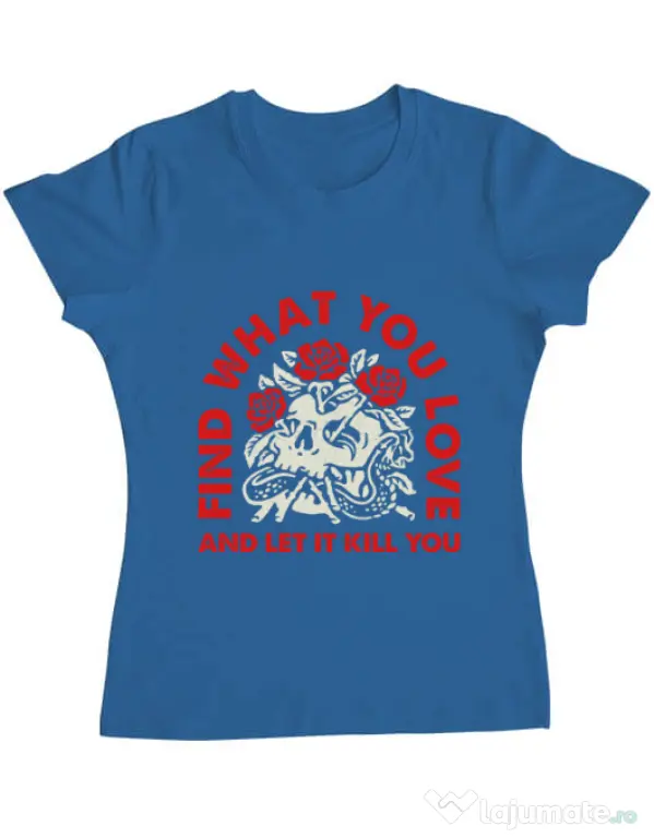 Tricou ADLER dama Find what you love Albastru azuriu