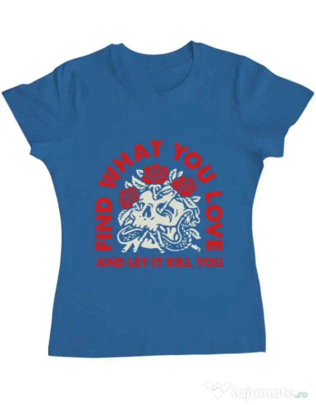 Tricou ADLER dama Find what you love Albastru azuriu