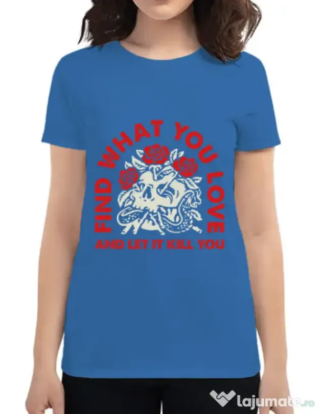 Tricou ADLER dama Find what you love Albastru azuriu