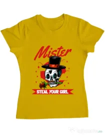 Tricou ADLER dama Mr. steal your girl Galben